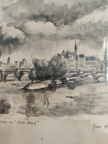 Dessin seine vue pont - dessin,