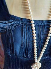 Idéale fêtes. T38Robe de style charleston en crêpe frangé . Faite par couturière