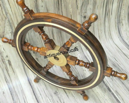 Poignée volant bateau bois - bateau,