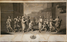 XIXe ? Ancienne Grande Gravure 56x95 La Femme Adultère POUSSIN Par Mariage ART