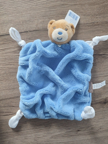 Doudou plat plume - plume, bleu