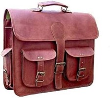 Vintage Bandoulière Cuir Sac à Dos, Randonnée, Cartable PL1-1.7