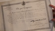 Ancien Brevet de Capitaine au long cours De par l’Empereur 1867 Marine Colonies