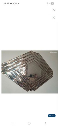 Miroir art déco biseauté - miroir,