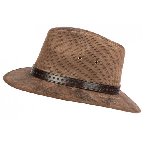 Chapeau cuir marron traveller - chapeau,