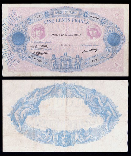Billet france 500 francs - france,