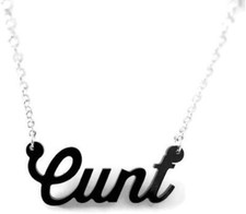 Vilain Adulte Humour Collier " C NT " en Noir Sur 45.7cm sans Nickel Chaîne