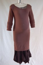 ROBE DE GROSSESSE COTON MARRON