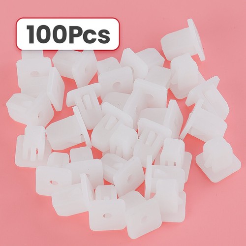 100pcs white plastic - white, square