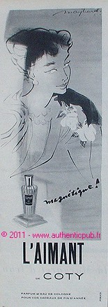 Publicite parfum coty aimant - coty, l'aimant