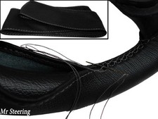 Pour Mercedes GL-Class X164 Vrai Couvre Volant En Cuir Noir Couture Grise