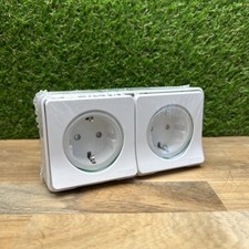 Mureva Styl Double prise 2P+T précâblée horiz saillie IP55 IK08 blanc #21m