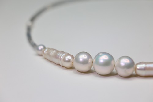 Collier argent perles de - en,