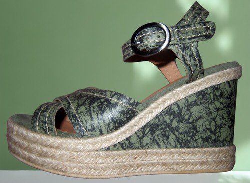 Espadrilles cuir kaki - , minka