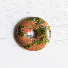 Donut pendentif UNAKITE 30mm Pierre naturelle Lithothérapie Rond Énergie