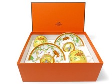 SERVICE A THE CAFE HERMES LA SIESTA 2 TASSES SOUCOUPES EN PORCELAINE CUPS 450€