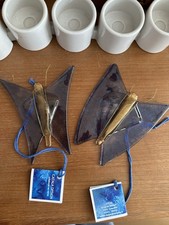 Lot papillons verre bleu - 2,