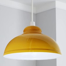 Abat-jour de plafond en métal incurvé jaune mat abat-jour industriel rétro