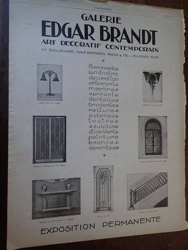 Edgar brandt ferronnerie art - ferronnerie, d'art