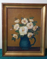 Marcel Roche (1890-1959) Huile sur panneau - Bouquet de fleurs - 40 x 32 cm