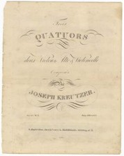 Joseph Kreutzer / Op 20 Trois Quatuors pour Deux Violons Alto & Violoncelle Op