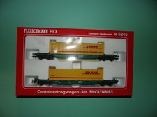 FLEISCHMANN coffret 2 wagons porte conteneurs DHL 96 5245 NEUF