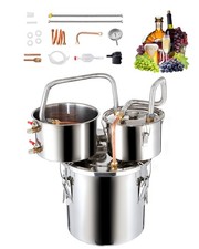 VEVOR Distillateur Alambic Distillateur d'Eau en Inox 11,4 L avec Pompe à Eau