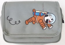 1999 Ecole TROUSSE d'écolier ou POCHETTE en tissu- TINTIN HERGE MILOU COSMONAUTE