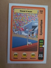 carte auchan fete du sport looney toons n°42 gymnastique cheval d'arçon