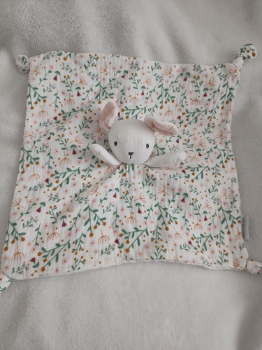 Doudou plat souris blanc - , rose