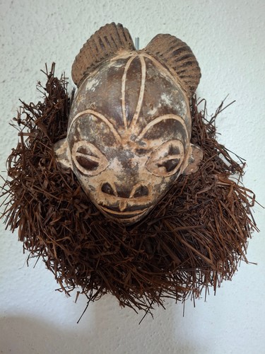 Petit masque africain terre - petit, en