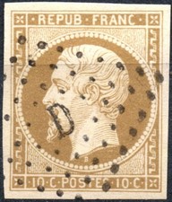 PRESIDENCE N°9a  BISTRE-BRUN  OB. BUREAU " D " (romain) DE PARIS  TTB COTE 950 €