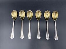 L. BERTSCH - Série de 6 cuillères Art Déco en argent massif vermeil Monogramme