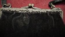 MINAUDIERE SAC de BAL XIXème FERMOIR EDELWEISS velours noir