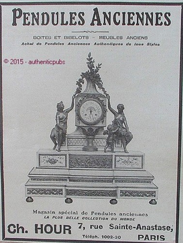 Publicite pendules anciennes - publicite,