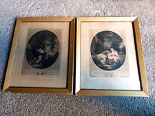 Paire de Gravures polychromes