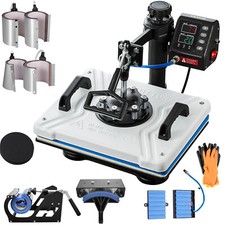 VEVOR Presse à Chaud 10 en 1 Machine de Sublimation de Transfert Blanche 30x38cm