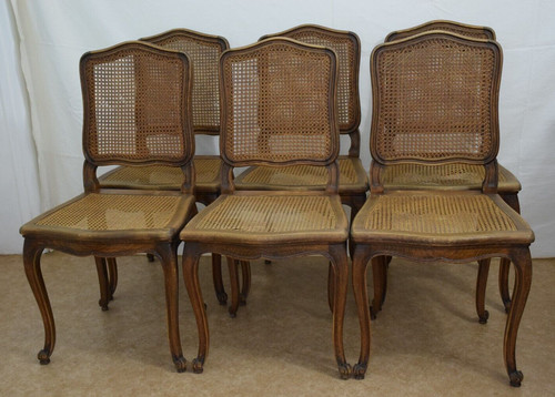Chaises cannées bois de - en,