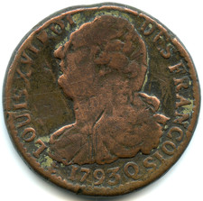 Louis XVI 2 sols à l'écu 1793 Q n°F.7309