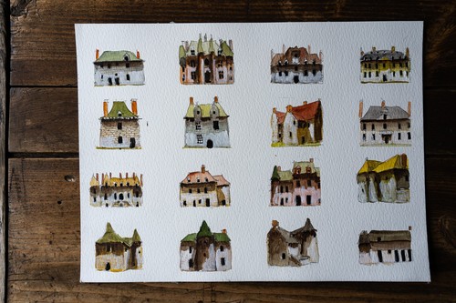 Peinture aquarelle vintage