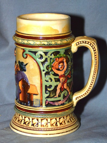 Chope faience scène - faience,scène, de