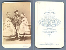 Adolf Ost, Vienne, acteurs à identifier, déguisés en Chinois vintage albumen CDV