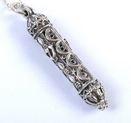 Collier mezouza juif argent - mezouza, en