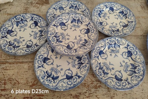 Assiettes plates flora creil - 6,
