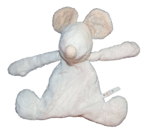 Doudou plat souris blanche - souris,