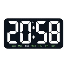 Horloge Murale Numérique LED avec Alarme Date Semaine Température pour Chambre
