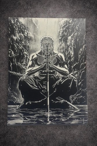 Tableau zoro one piece - noir, et
