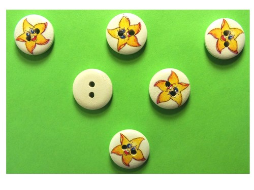 Lot boutons bois rond - boutons,