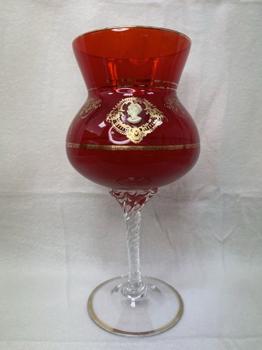 Grand verre ancien rouge - grand,