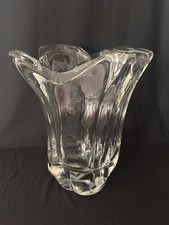 Grand Vase En Cristal Signe Daum (haut 32,3 cm)